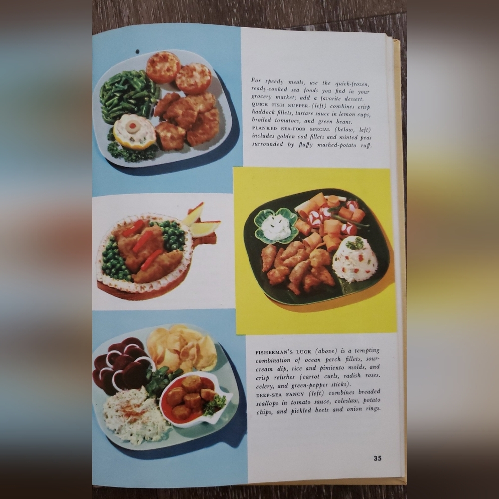 1955 Vintage The Family Circle Fish and Poultry Cookbook, Hardcover Illustrated - Picture 10 of 15